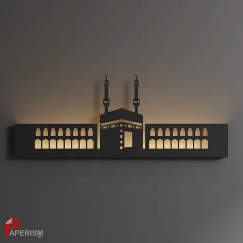 Kâbe silüetli ışıklı duvar dekoru