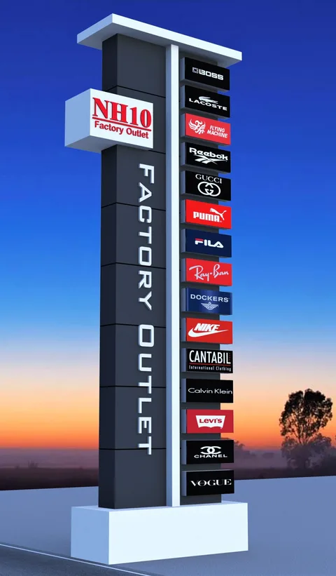 Çok markalı alışveriş merkezi totemi