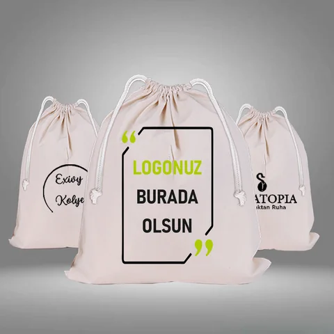 Büzgülü ve baskılı bez kese örnekleri